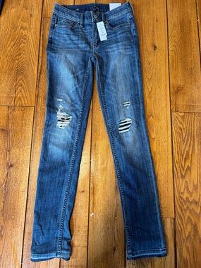 White House Black Market Slim Jeans Distressed Animal Print NWT Size 00